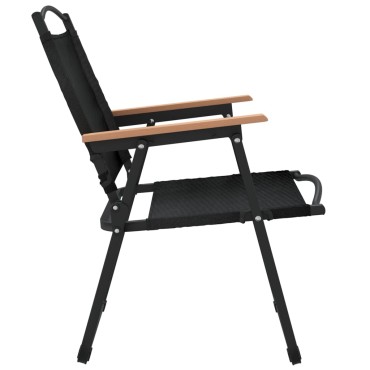 vidaXL Καρέκλες Κάμπινγκ 2 τεμ. Μαύρες 54x55x78cm Ύφασμα Oxford