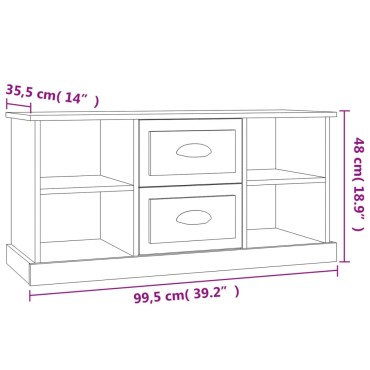 vidaXL Έπιπλο Τηλεόρασης Λευκό 99,5x35,5x48cm Επεξεργασμένο Ξύλο