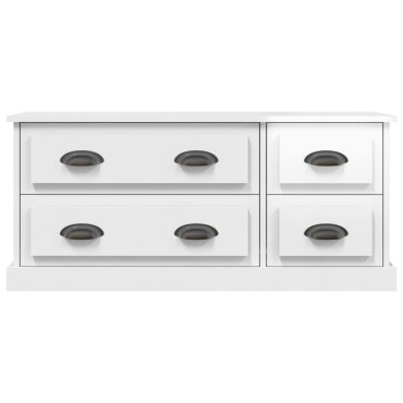 vidaXL Έπιπλο Τηλεόρασης Γυαλ. Λευκό 100x35,5x45cm Επεξεργασμένο Ξύλο