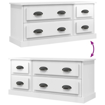 vidaXL Έπιπλο Τηλεόρασης Γυαλ. Λευκό 100x35,5x45cm Επεξεργασμένο Ξύλο