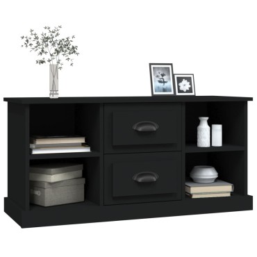 vidaXL Έπιπλο Τηλεόρασης Μαύρο 99,5x35,5x48cm Επεξ. Ξύλο