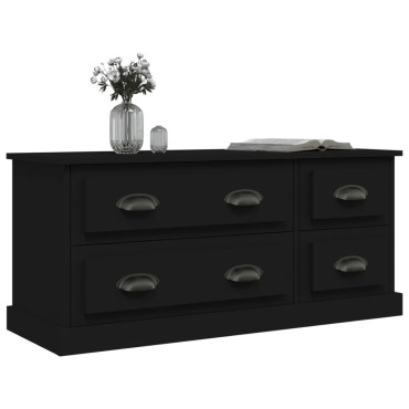 vidaXL Έπιπλο Τηλεόρασης Μαύρο 100x35,5x45cm Επεξ. Επεξεργασμένο Ξύλο