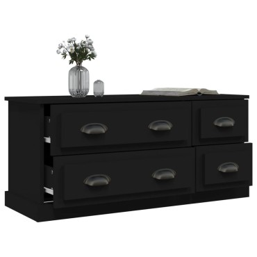 vidaXL Έπιπλο Τηλεόρασης Μαύρο 100x35,5x45cm Επεξ. Επεξεργασμένο Ξύλο
