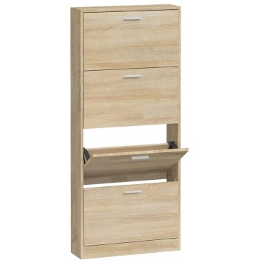 vidaXL Παπουτσοθήκη Χρώμα Δρυός 59x17x150cm από Επεξεργασμένο Ξύλο