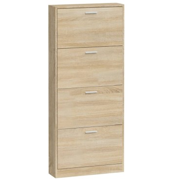 vidaXL Παπουτσοθήκη Χρώμα Δρυός 59x17x150cm από Επεξεργασμένο Ξύλο