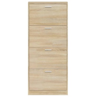 vidaXL Παπουτσοθήκη Χρώμα Δρυός 59x17x150cm από Επεξεργασμένο Ξύλο