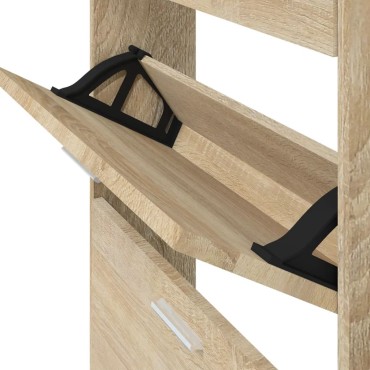 vidaXL Παπουτσοθήκη Χρώμα Δρυός 59x17x150cm από Επεξεργασμένο Ξύλο