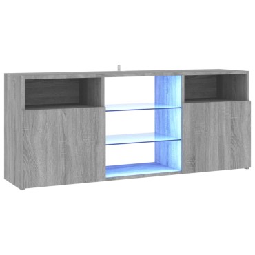 vidaXL Έπιπλο Τηλεόρασης με LED Γκρι Sonoma 120x30x50cm