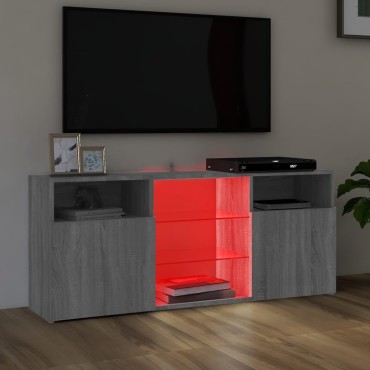 vidaXL Έπιπλο Τηλεόρασης με LED Γκρι Sonoma 120x30x50cm