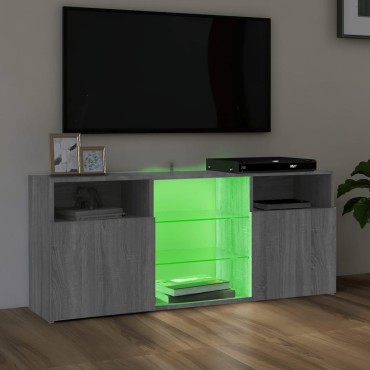 vidaXL Έπιπλο Τηλεόρασης με LED Γκρι Sonoma 120x30x50cm