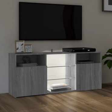 vidaXL Έπιπλο Τηλεόρασης με LED Γκρι Sonoma 120x30x50cm