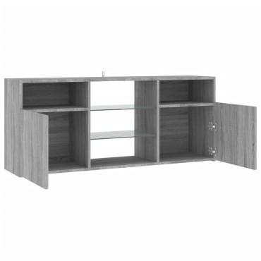 vidaXL Έπιπλο Τηλεόρασης με LED Γκρι Sonoma 120x30x50cm