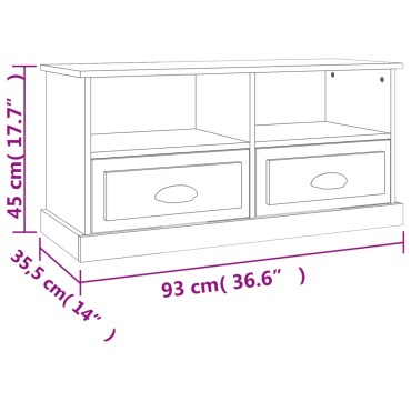 vidaXL Έπιπλο Τηλεόρασης Καπνιστή Δρυς 93x35,5x45cm Επεξ. Ξύλο