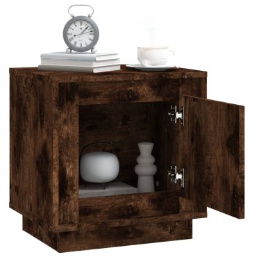 vidaXL Κομοδίνα 2 τεμ. Καπνιστή Δρυς 44x35x45cm Επεξεργασμένο Ξύλο