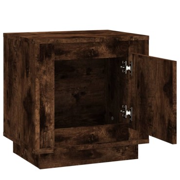 vidaXL Κομοδίνα 2 τεμ. Καπνιστή Δρυς 44x35x45cm Επεξεργασμένο Ξύλο