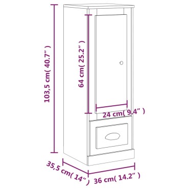 vidaXL Ντουλάπι Καφέ δρυς 36x35,5x103,5cm από Επεξεργασμένο Ξύλο 1 τεμ.