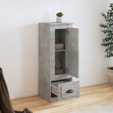 vidaXL Ντουλάπι Γκρι Σκυροδέματος 36x35,5x103,5cm Επεξεργασμένο Ξύλο 1 τεμ.