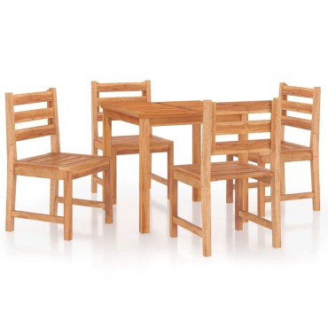 vidaXL Σετ Τραπεζαρίας Κήπου 5 τεμ. από Μασίφ Ξύλο Teak 80x80x77cm