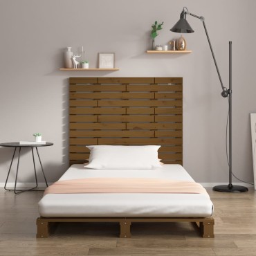 vidaXL Κεφαλάρι Τοίχου Μελί 141x3x91,5cm από Μασίφ Ξύλο Πεύκου 1 τεμ.