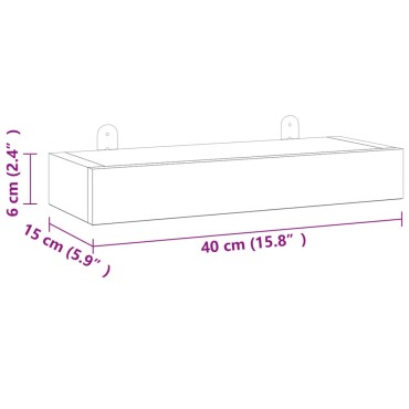 vidaXL Ράφια Τοίχου 2 τεμ. 40x15x6cm από Μασίφ Ξύλο Teak