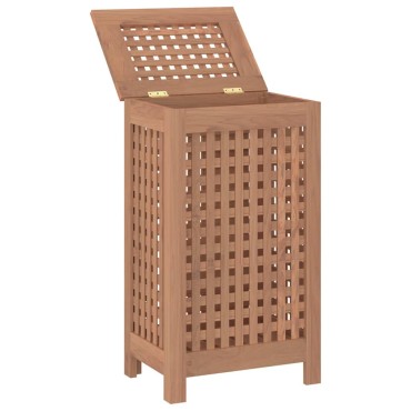 vidaXL Καλάθι Άπλυτων 35 x 25 x 60 εκ. από Μασίφ Ξύλο Teak