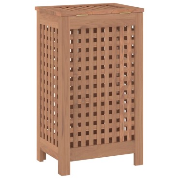 vidaXL Καλάθι Άπλυτων 35 x 25 x 60 εκ. από Μασίφ Ξύλο Teak