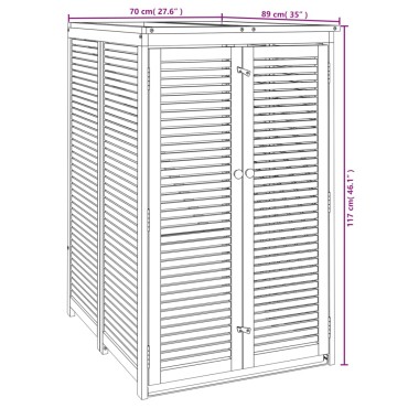 vidaXL Πλαίσιο Μονού Κάδου Απορριμάτων 70x89x117 εκ Μασίφ Ξύλο Ακακίας