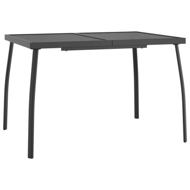 vidaXL Τραπέζι Κήπου Ανθρακί με Πλέγμα 110x80x72cm Ατσάλινο 1 τεμ.