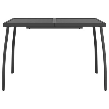vidaXL Τραπέζι Κήπου Ανθρακί με Πλέγμα 110x80x72cm Ατσάλινο 1 τεμ.