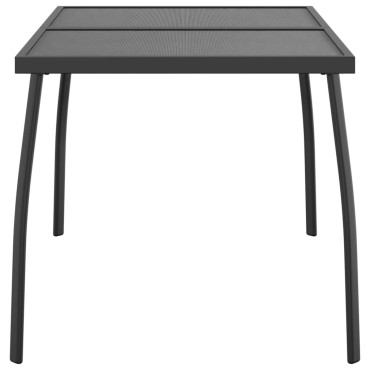 vidaXL Τραπέζι Κήπου Ανθρακί με Πλέγμα 110x80x72cm Ατσάλινο 1 τεμ.