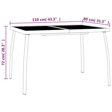 vidaXL Τραπέζι Κήπου Ανθρακί με Πλέγμα 110x80x72cm Ατσάλινο 1 τεμ.