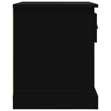 vidaXL Κομοδίνα 2 τεμ. Μαύρα 39x39x47,5cm από Επεξεργασμένο Ξύλο
