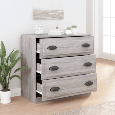 vidaXL Μπουφές Γκρι Sonoma 70x35,5x67,5cm από Επεξεργασμένο Ξύλο 1 τεμ.