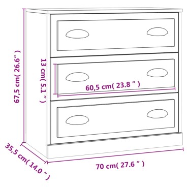 vidaXL Μπουφές Γκρι Sonoma 70x35,5x67,5cm από Επεξεργασμένο Ξύλο 1 τεμ.
