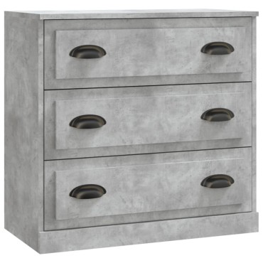 vidaXL Μπουφές Γκρι Σκυροδέματος 70x35,5x67,5cm Επεξεργασμένο Ξύλο 1 τεμ.