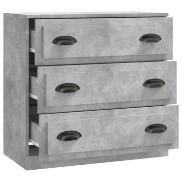 vidaXL Μπουφές Γκρι Σκυροδέματος 70x35,5x67,5cm Επεξεργασμένο Ξύλο 1 τεμ.