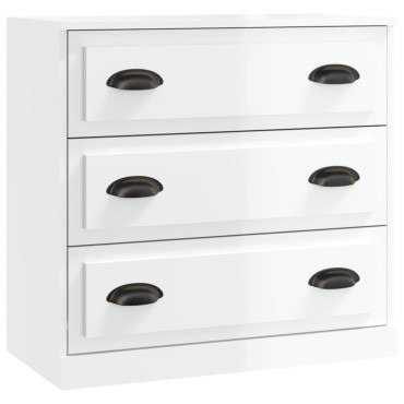 vidaXL Ντουλάπι Γυαλιστερό Λευκό 70x35,5x67,5cm Επεξεργασμένο Ξύλο 1 τεμ.