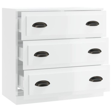vidaXL Ντουλάπι Γυαλιστερό Λευκό 70x35,5x67,5cm Επεξεργασμένο Ξύλο 1 τεμ.
