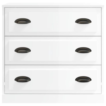 vidaXL Ντουλάπι Γυαλιστερό Λευκό 70x35,5x67,5cm Επεξεργασμένο Ξύλο 1 τεμ.