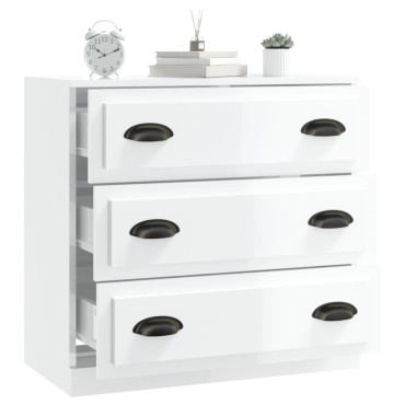 vidaXL Ντουλάπι Γυαλιστερό Λευκό 70x35,5x67,5cm Επεξεργασμένο Ξύλο 1 τεμ.