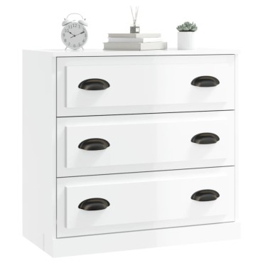 vidaXL Ντουλάπι Γυαλιστερό Λευκό 70x35,5x67,5cm Επεξεργασμένο Ξύλο 1 τεμ.