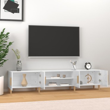 vidaXL Έπιπλο Τηλεόρασης Γυαλ. Λευκό 180x31,5x40cm Επεξεργασμένο Ξύλο