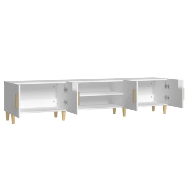 vidaXL Έπιπλο Τηλεόρασης Γυαλ. Λευκό 180x31,5x40cm Επεξεργασμένο Ξύλο