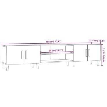 vidaXL Έπιπλο Τηλεόρασης Καπνιστή Δρυς 180x31,5x40cm Επεξ. Ξύλο