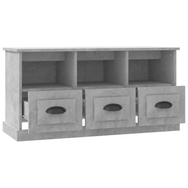 vidaXL Έπιπλο Τηλεόρασης Γκρι Σκυροδέματος 100x35x50cm Επεξ. Ξύλο