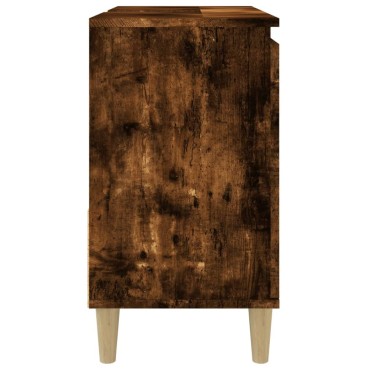 vidaXL Ντουλάπι Μπάνιου Καπνιστή Δρυς 65x33x60cm Επεξεργασμένο Ξύλο 1 τεμ.
