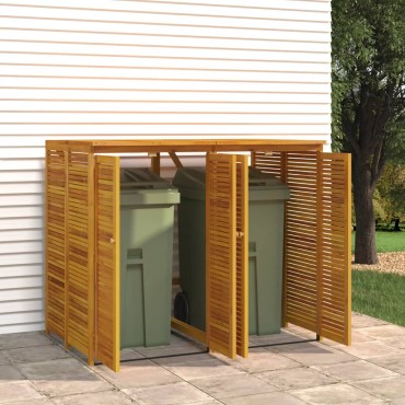 vidaXL Πλαίσιο Διπλού Κάδου Απορριμάτων 140x89x117 εκ. Μασίφ Ακακία