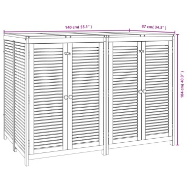 vidaXL Μπαούλο Αποθήκευσης Κήπου 140x87x104cm από Μασίφ Ξύλο Ακακίας 1 τεμ.