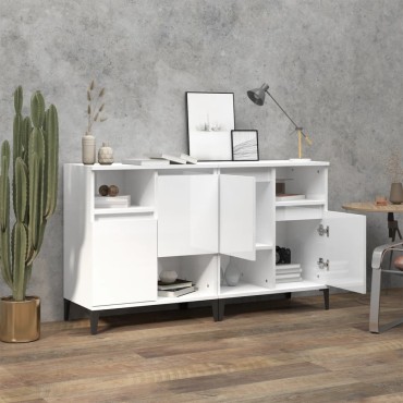 vidaXL Ντουλάπια 2 τεμ. Γυαλιστ. Λευκό 60x35x70cm Επεξεργασμένο Ξύλο