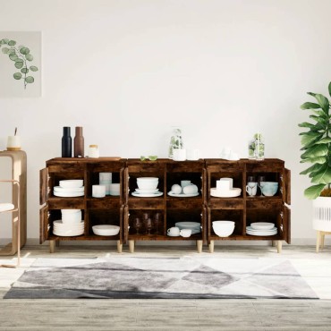 vidaXL Ντουλάπια 3 τεμ. Καπνιστή Δρυς 60x35x70cm Επεξεργασμένο Ξύλο